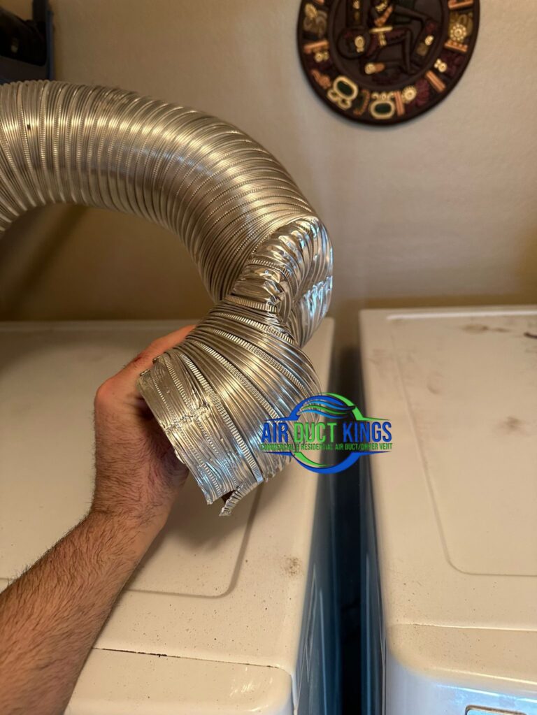 New metal dryer duct installed – Air Duct Kings Orange County