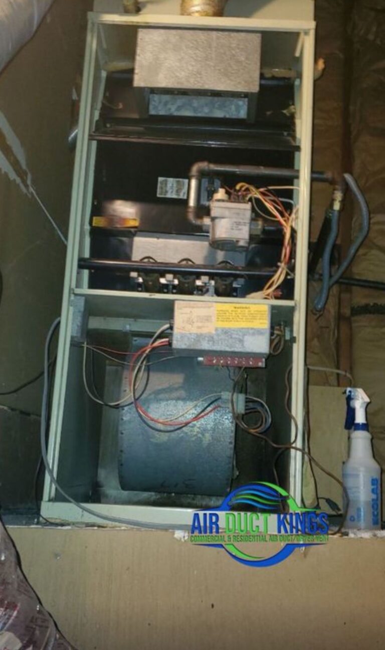 Furnace cabinet opened for cleaning – Air Duct Kings Orange County