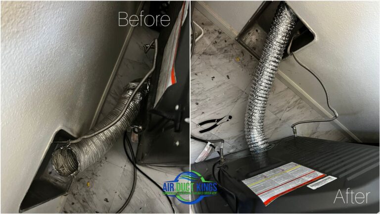 Dryer vent connection after service – Air Duct Kings Orange County