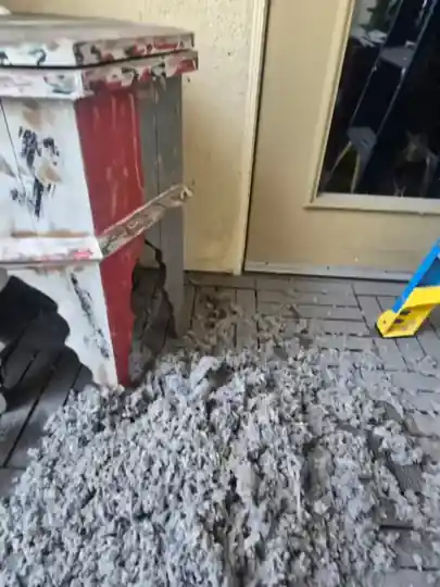 Large pile of lint removed from a dryer vent line
